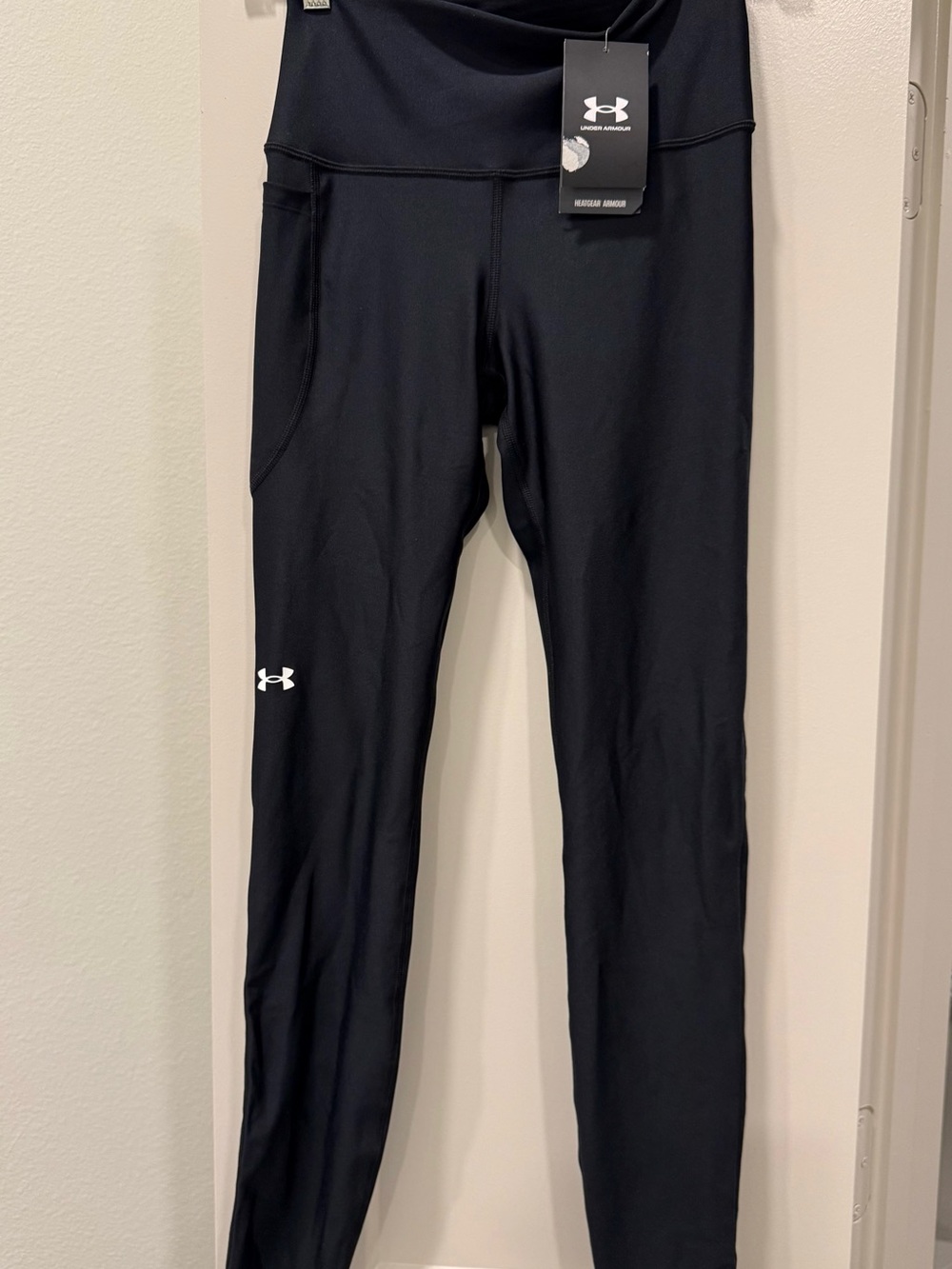 Under Armour Black Performance Leggings with White Logo